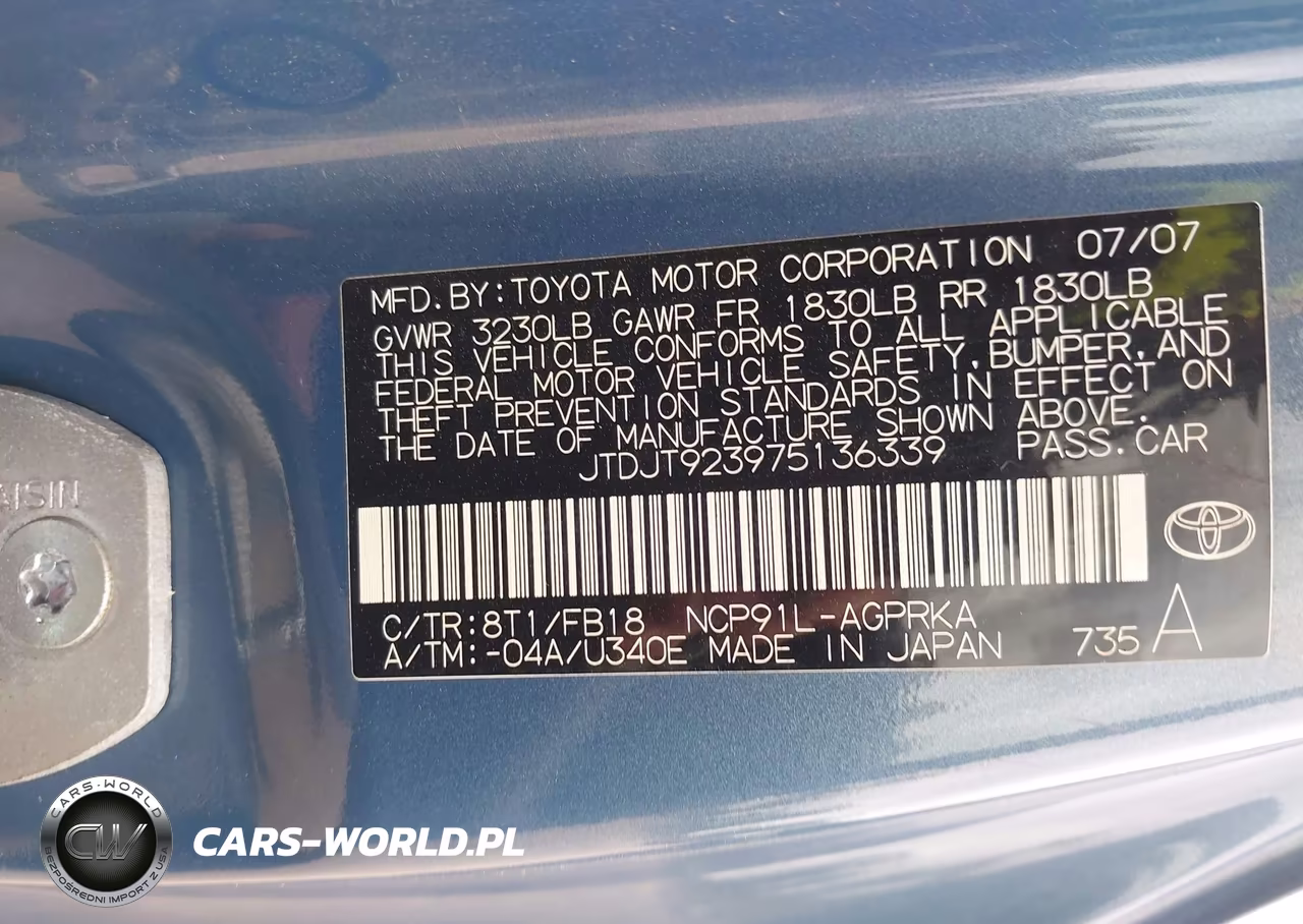 2007 Toyota Yaris VIN:JTDJT923975136339 - 9