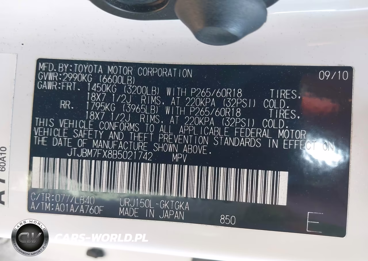 2011 Lexus Gx 460 VIN:JTJBM7FX8B5021742 - 9