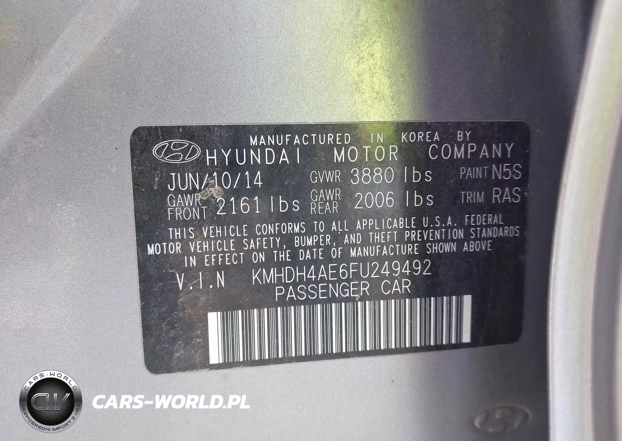 2015 Hyundai Elantra Se VIN:KMHDH4AE6FU249492 - 9