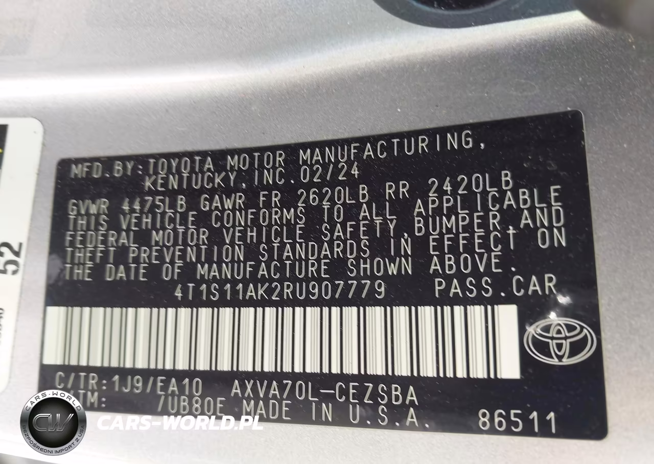 2024 Toyota Camry Se VIN:4T1S11AK2RU907779 - 9