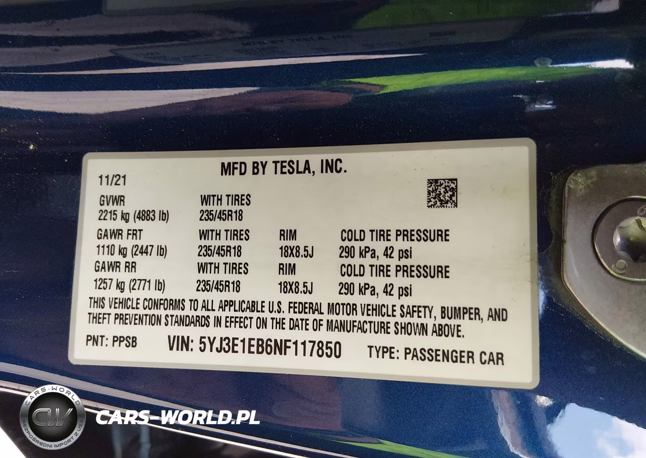 2022 Tesla Model 3 Long Range VIN:5YJ3E1EB6NF117850 - 9