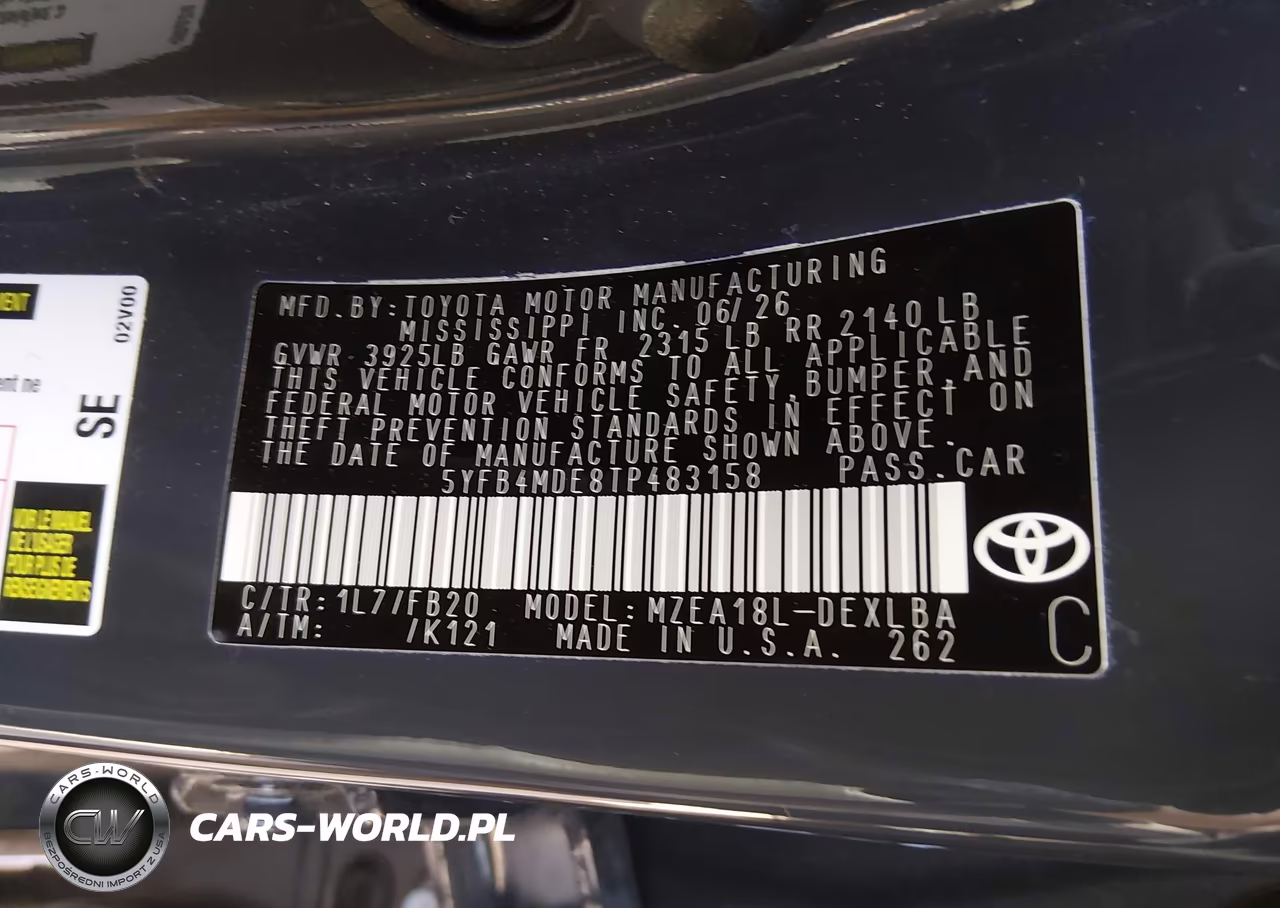 2026 Toyota Corolla Le VIN:5YFB4MDE8TP483158 - 9