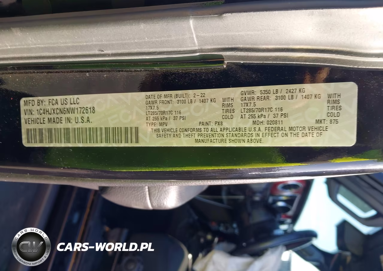 2022 Jeep Wrangler Rubicon 4X4 VIN:1C4HJXCN6NW172618 - 9