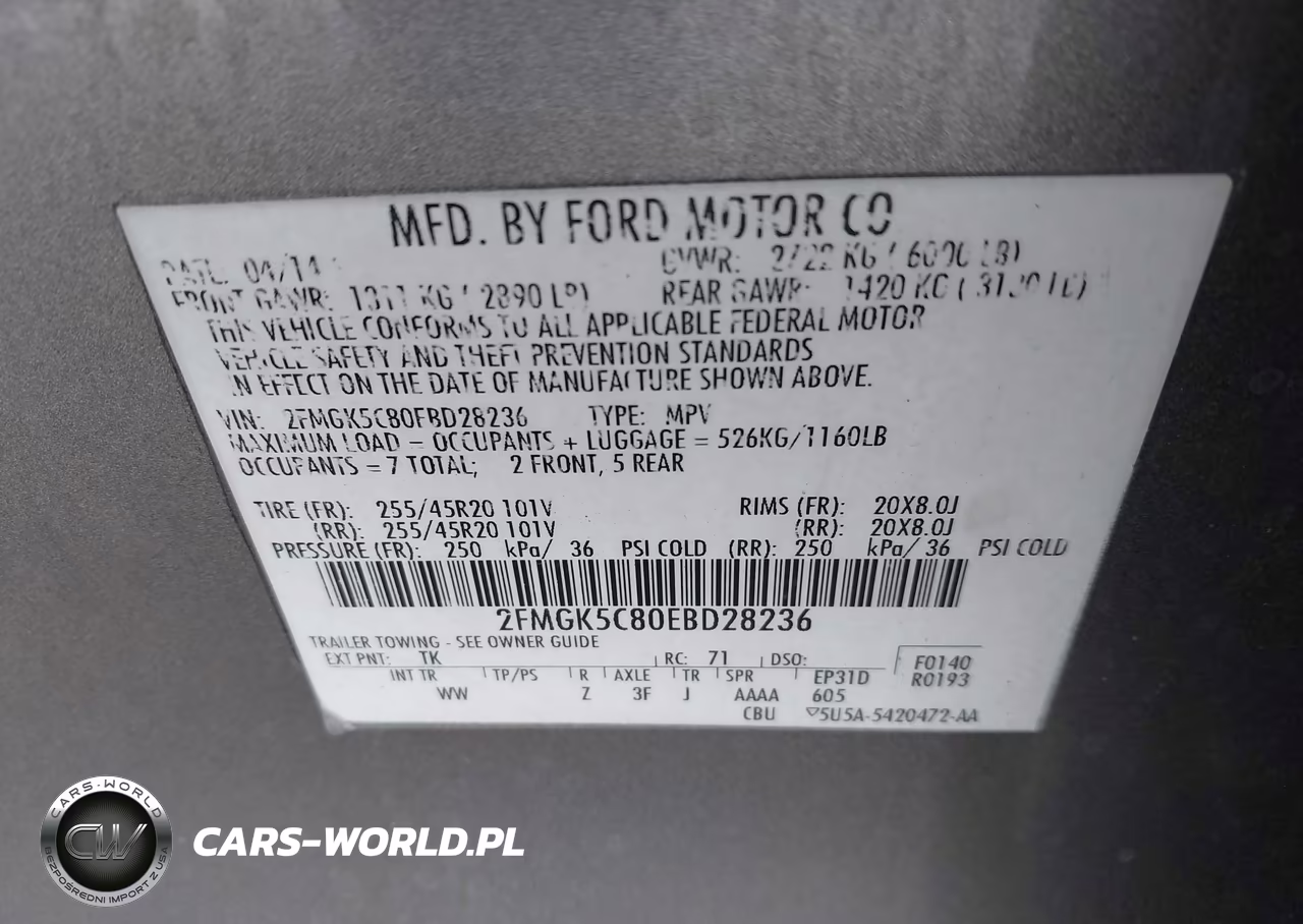 2014 Ford Flex Sel VIN:2FMGK5C80EBD28236 - 9