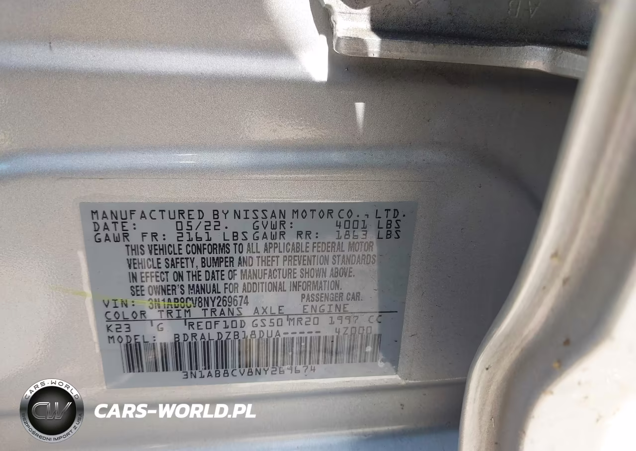 2022 Nissan Sentra Sv Xtronic Cvt VIN:3N1AB8CV8NY269674 - 9