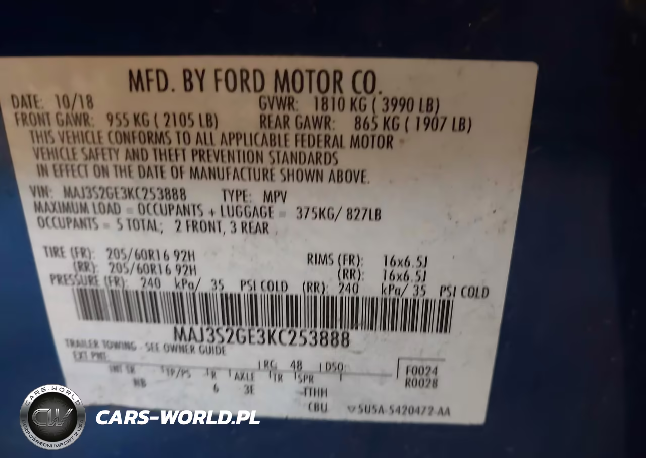 2019 Ford Ecosport Se VIN:MAJ3S2GE3KC253888 - 9