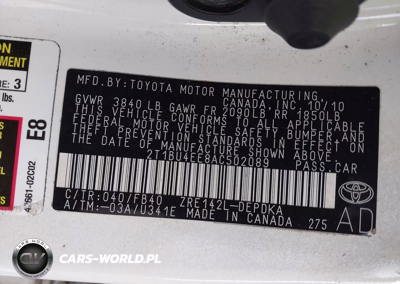 2010 Toyota Corolla VIN:2T1BU4EE8AC502089 - 9