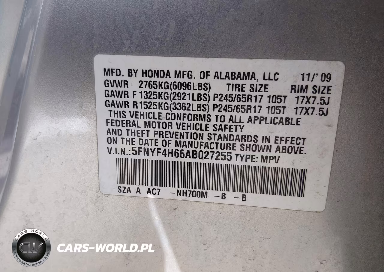 2010 Honda Pilot Exl VIN:5FNYF4H66AB027255 - 9
