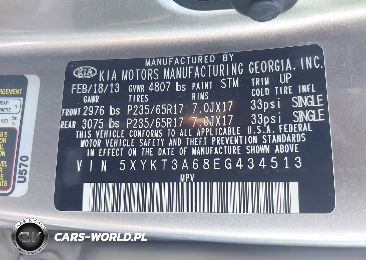 2014 Kia Sorento Lx VIN:5XYKT3A68EG434513 - 9