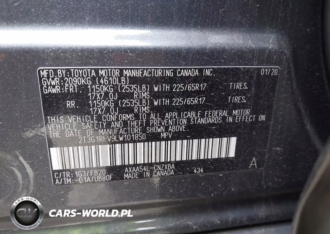 2020 Toyota Rav4 Le VIN:2T3G1RFV9LW101850 - 9
