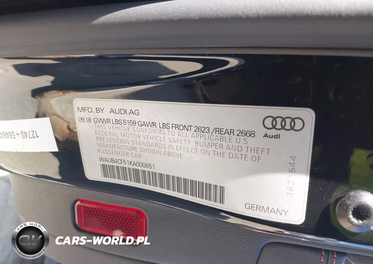 2019 Audi S5 3.0T Premium VIN:WAUB4CF51KA000651 - 9