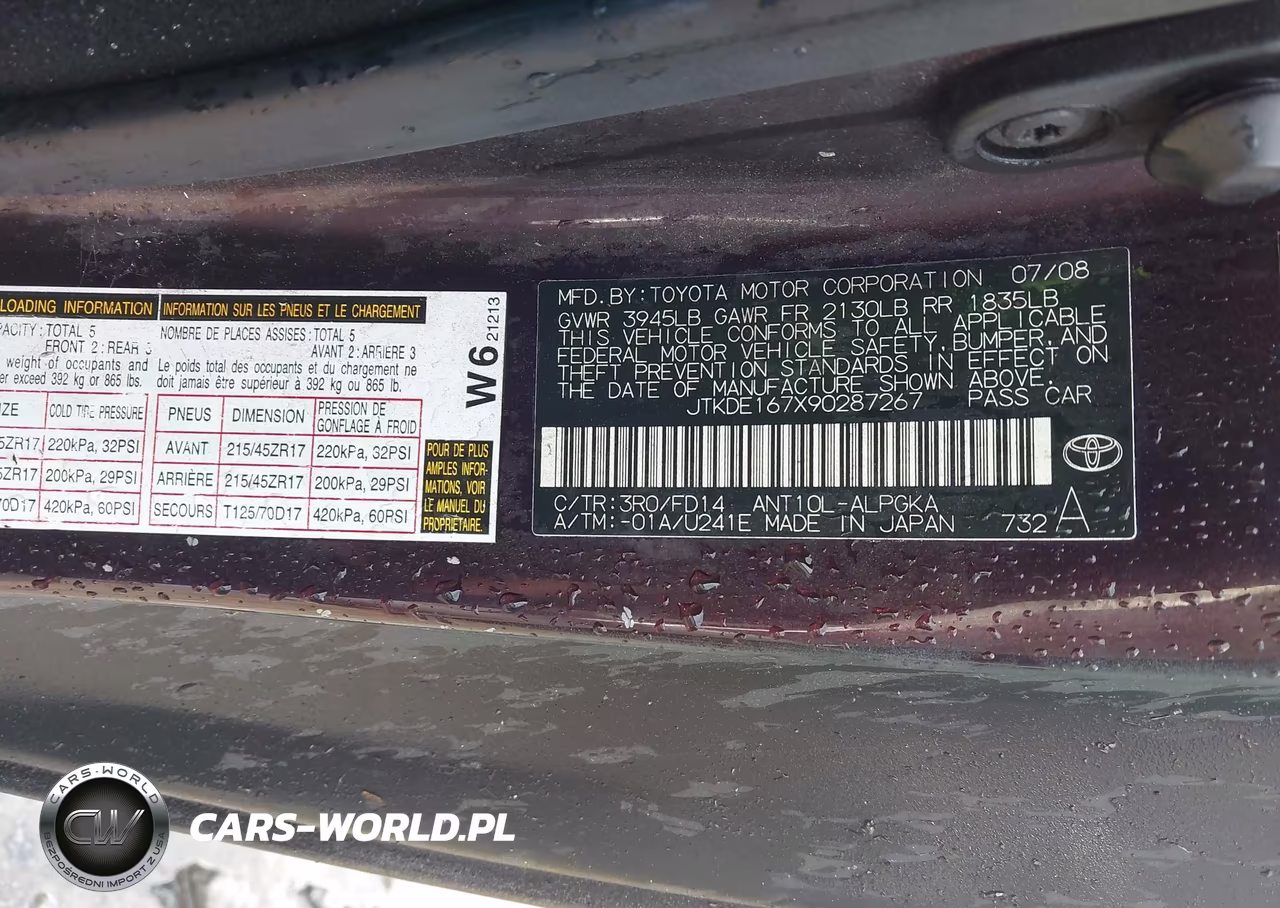2009 Scion Tc VIN:JTKDE167X90287267 - 9
