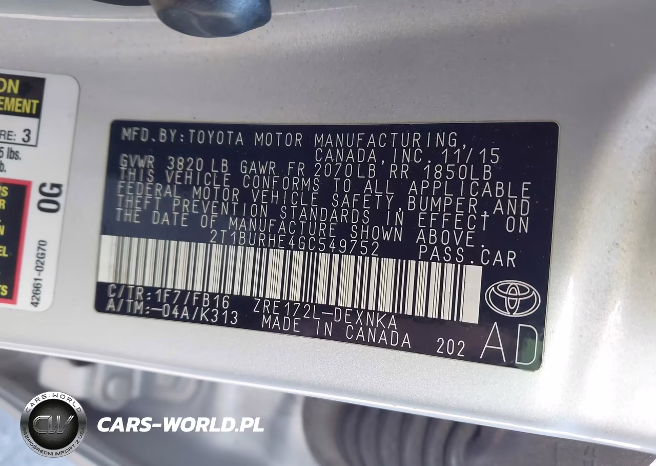 2016 Toyota Corolla Le VIN:2T1BURHE4GC549752 - 9