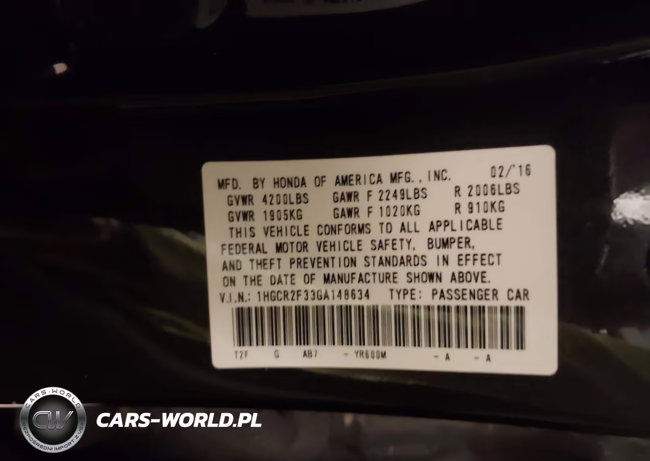 2016 Honda Accord Lx VIN:1HGCR2F33GA148634 - 9