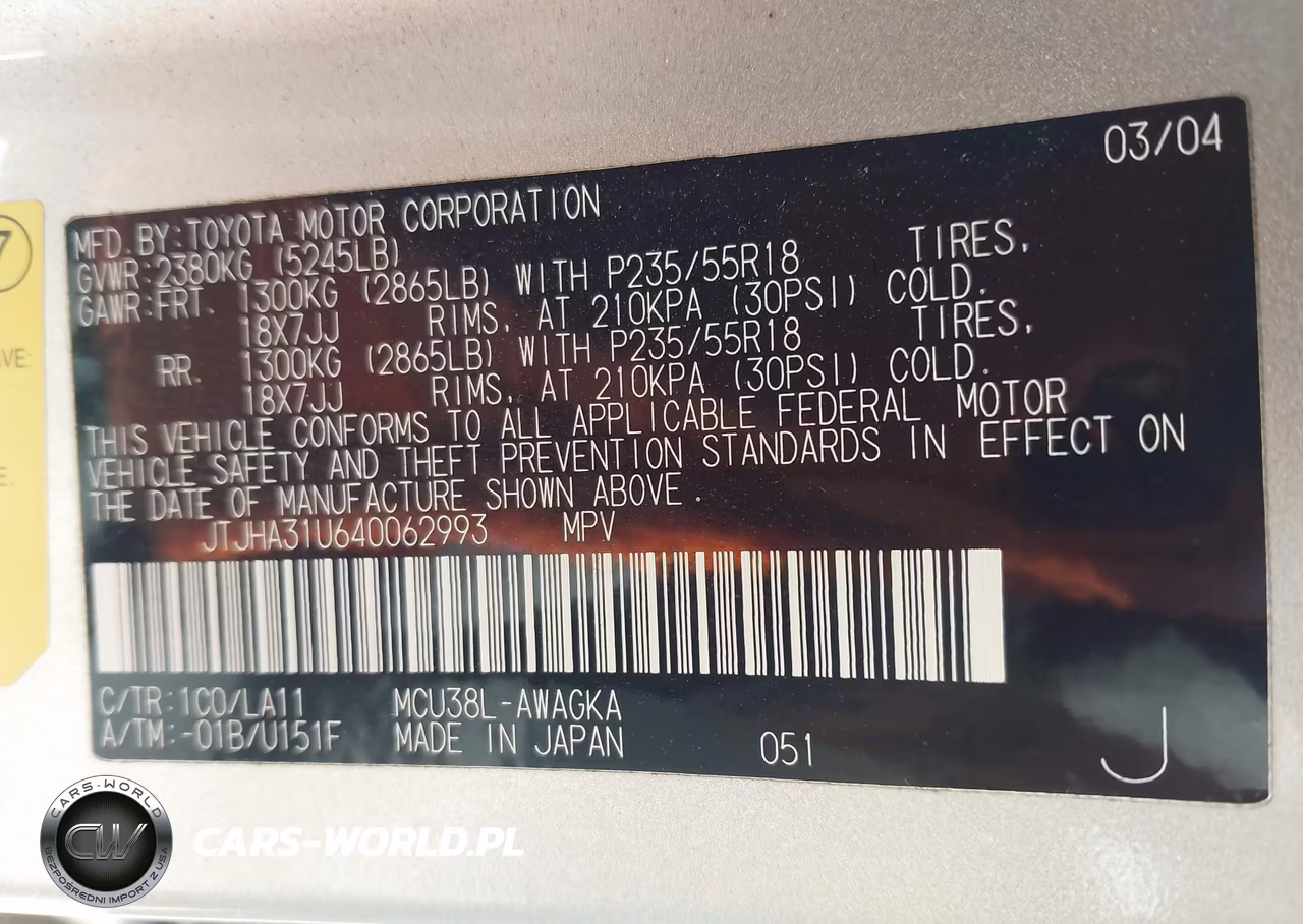 2004 Lexus Rx 330 VIN:JTJHA31U640062993 - 9
