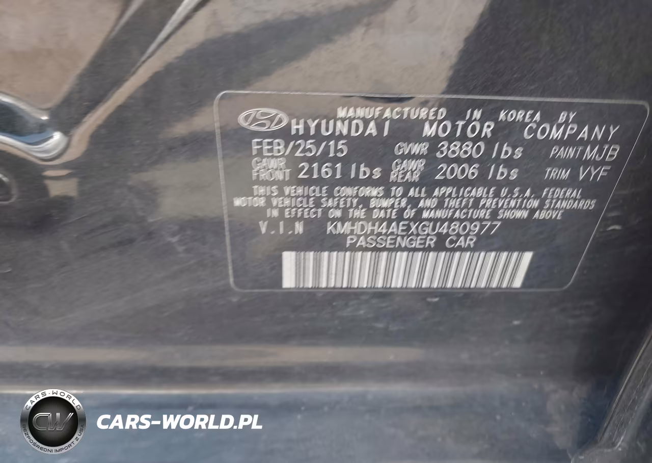 2016 Hyundai Elantra Se VIN:KMHDH4AEXGU480977 - 9