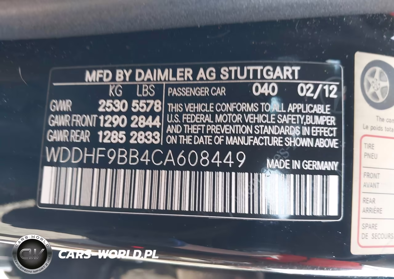 2012 Mercedes-Benz E 550 4Matic VIN:WDDHF9BB4CA608449 - 9