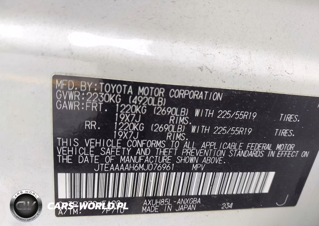 2021 Toyota Venza Xle VIN:JTEAAAAH6MJ076961 - 9