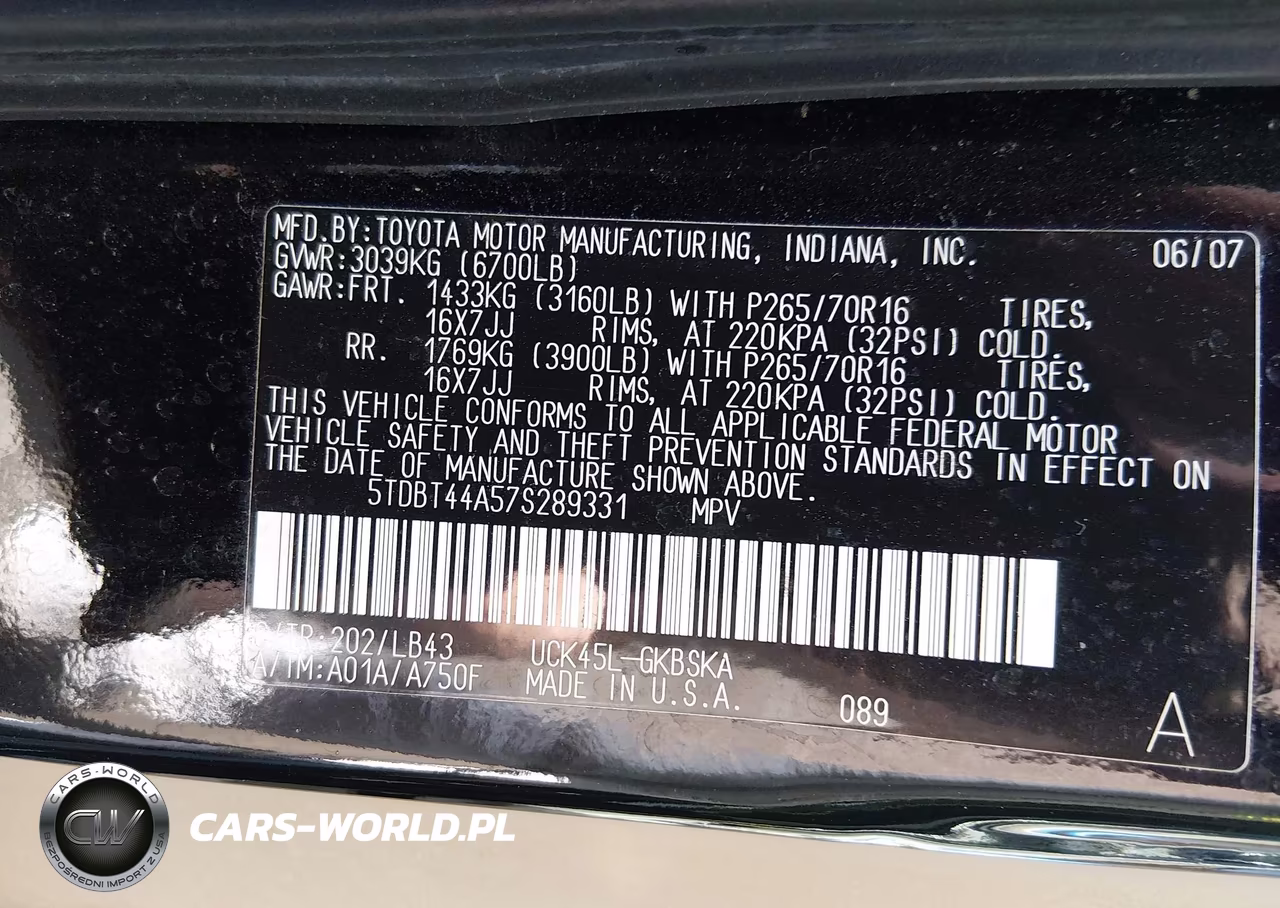 2007 Toyota Sequoia Sr5 VIN:5TDBT44A57S289331 - 9