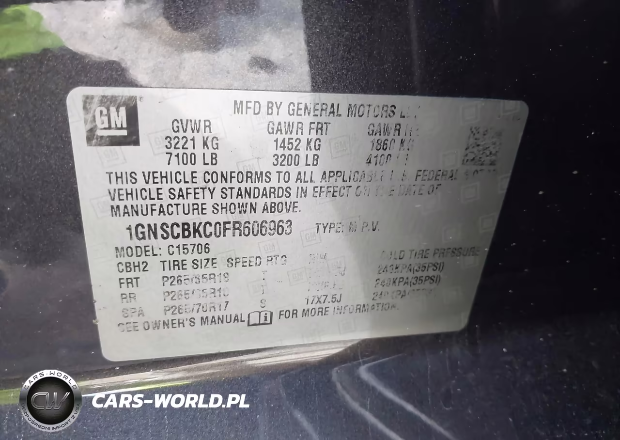 2015 Chevrolet Tahoe Lt VIN:1GNSCBKC0FR606963 - 9
