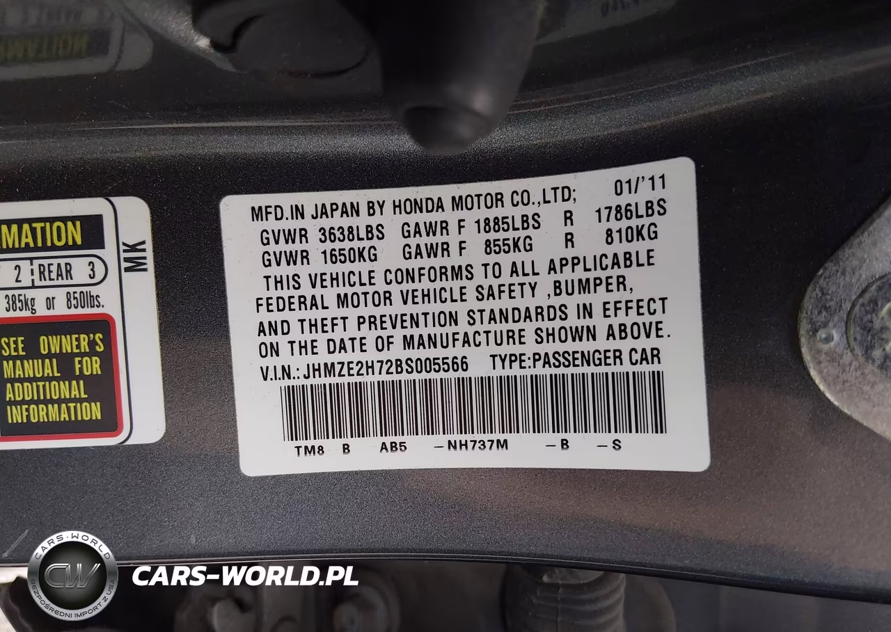 2011 Honda Insight Ex VIN:JHMZE2H72BS005566 - 9