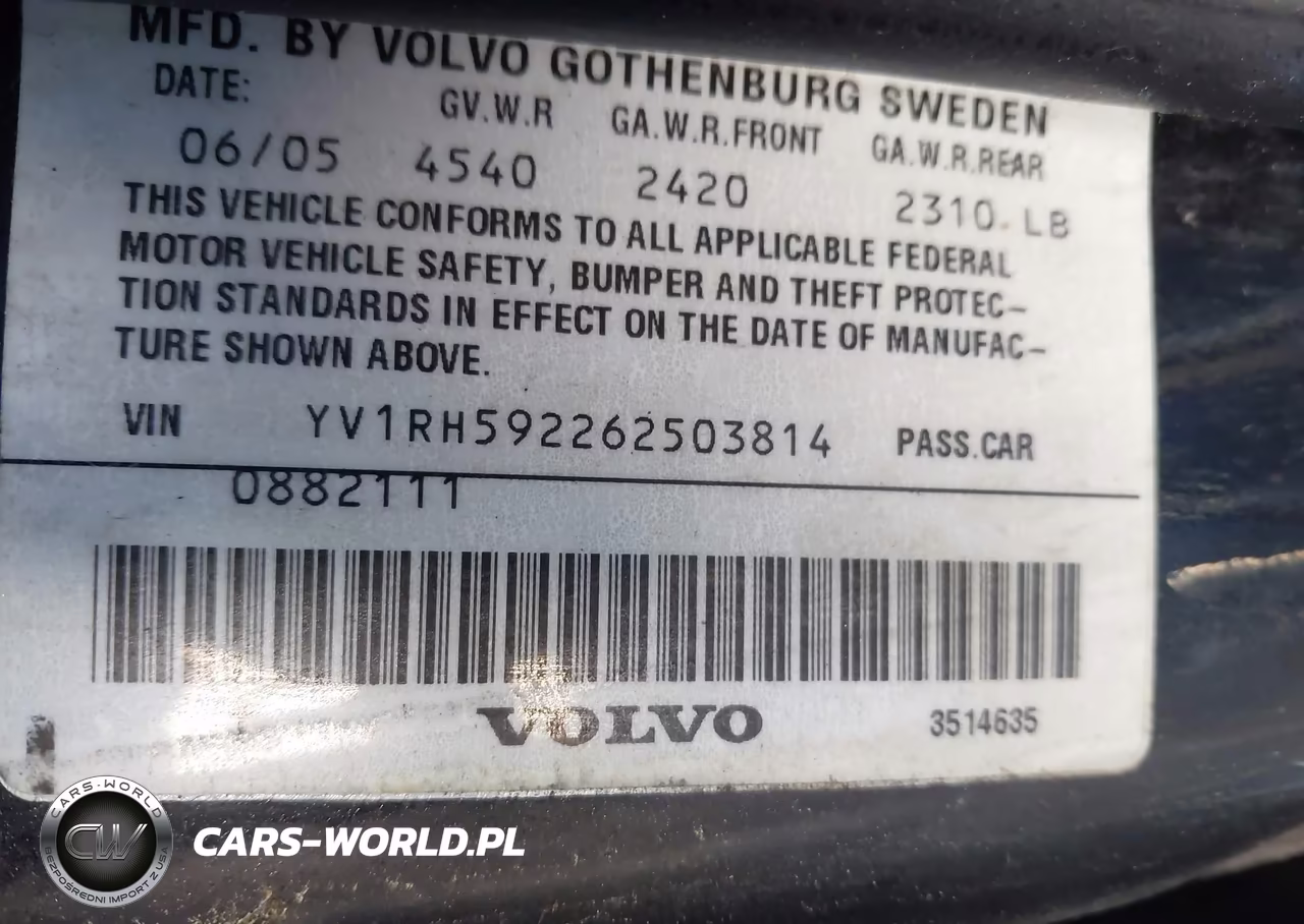 2006 Volvo S60 2.5T VIN:YV1RH592262503814 - 9