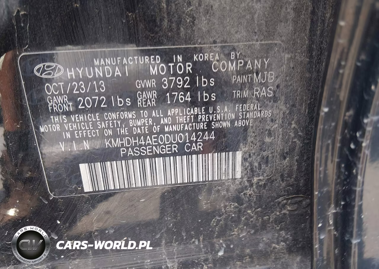 2013 Hyundai Elantra Gls VIN:KMHDH4AE0DU014244 - 9