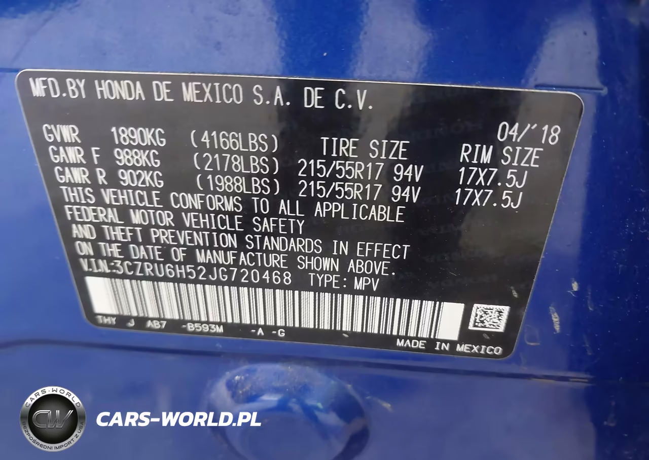 2018 Honda Hr-V Ex VIN:3CZRU6H52JG720468 - 9