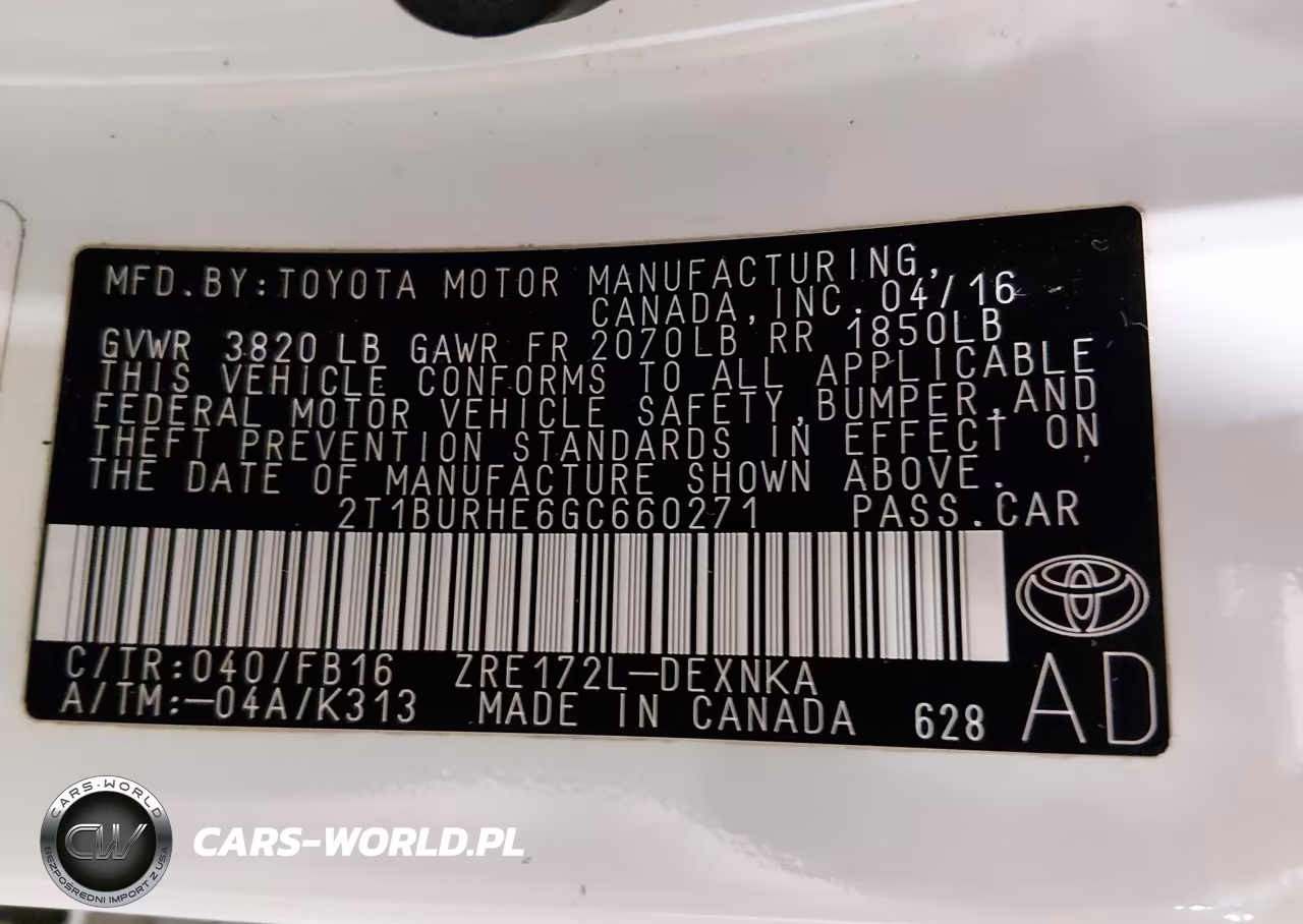 2016 Toyota Corolla Le VIN:2T1BURHE6GC660271 - 9