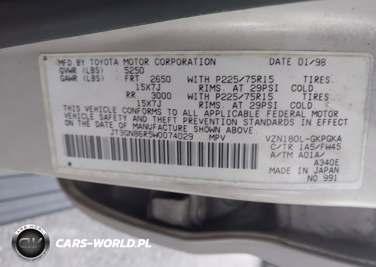 1998 Toyota 4Runner Sr5 V6 VIN:JT3GN86R5W0074029 - 9