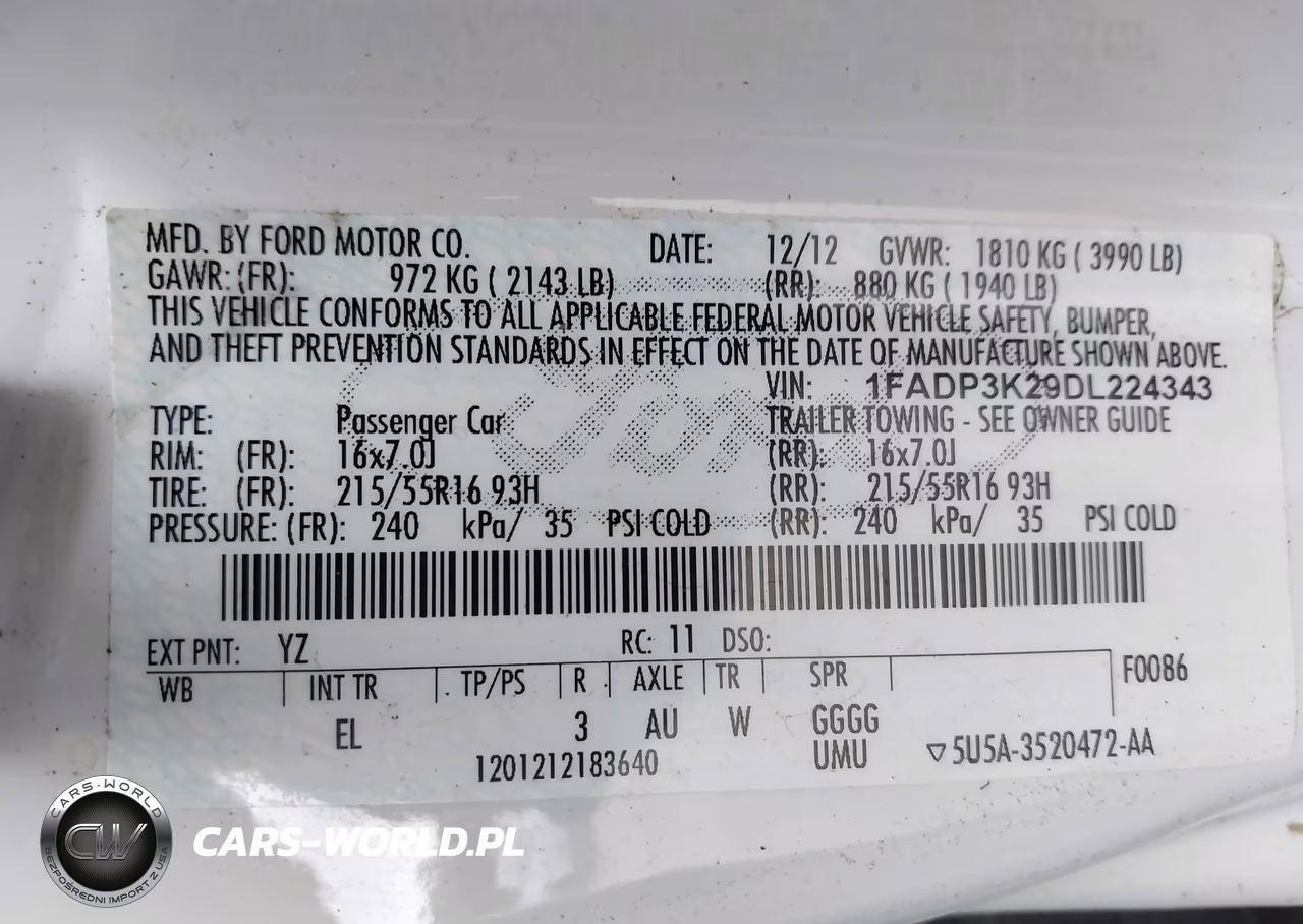 2013 Ford Focus Se VIN:1FADP3K29DL224343 - 9