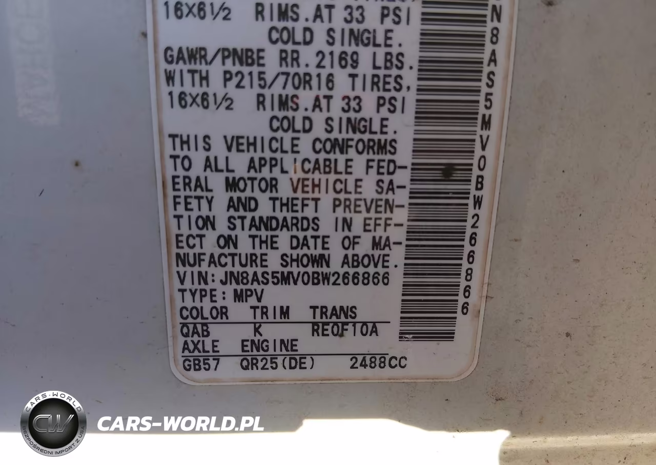 2011 Nissan Rogue S VIN:JN8AS5MV0BW266866 - 9