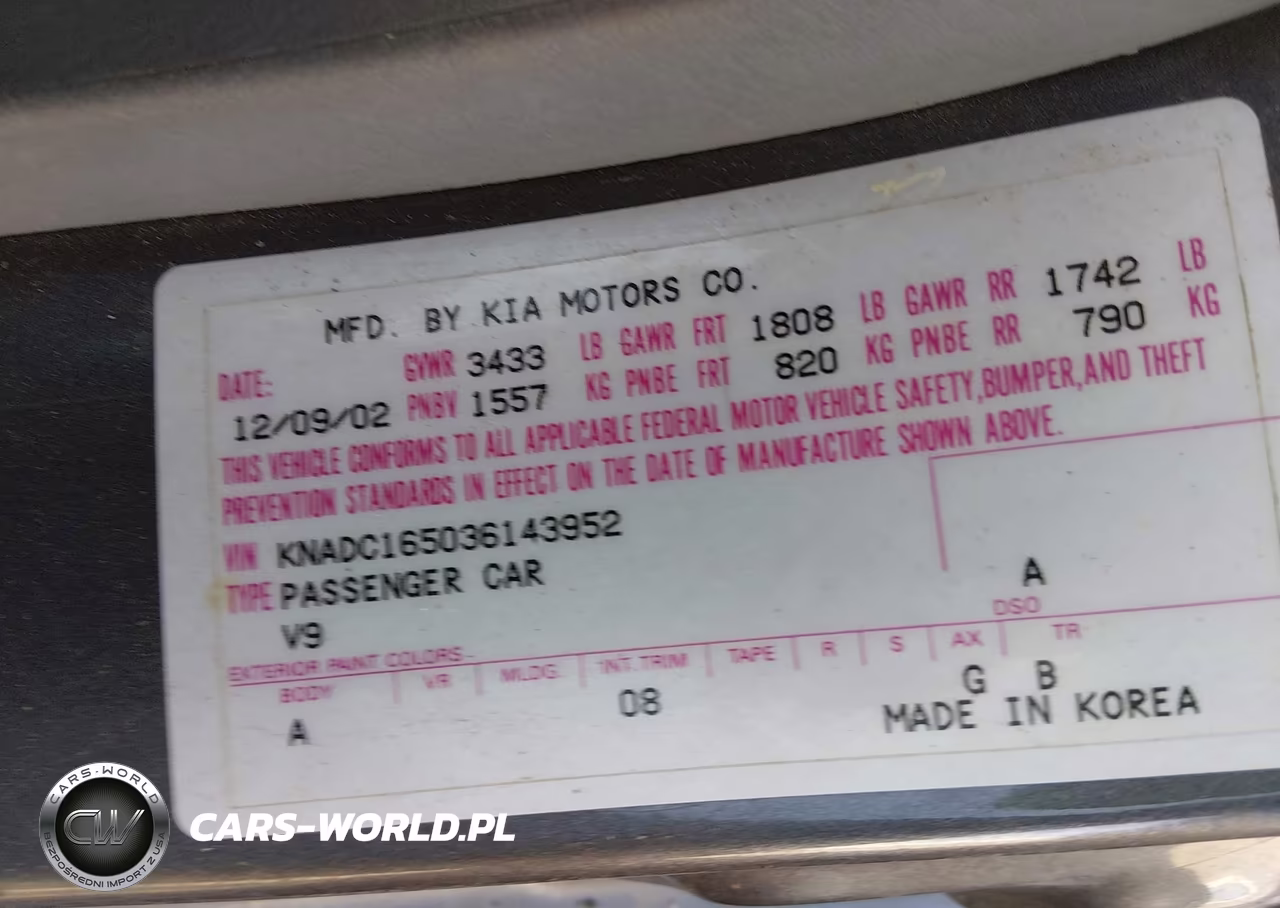2003 Kia Rio Cinco VIN:KNADC165036143952 - 9