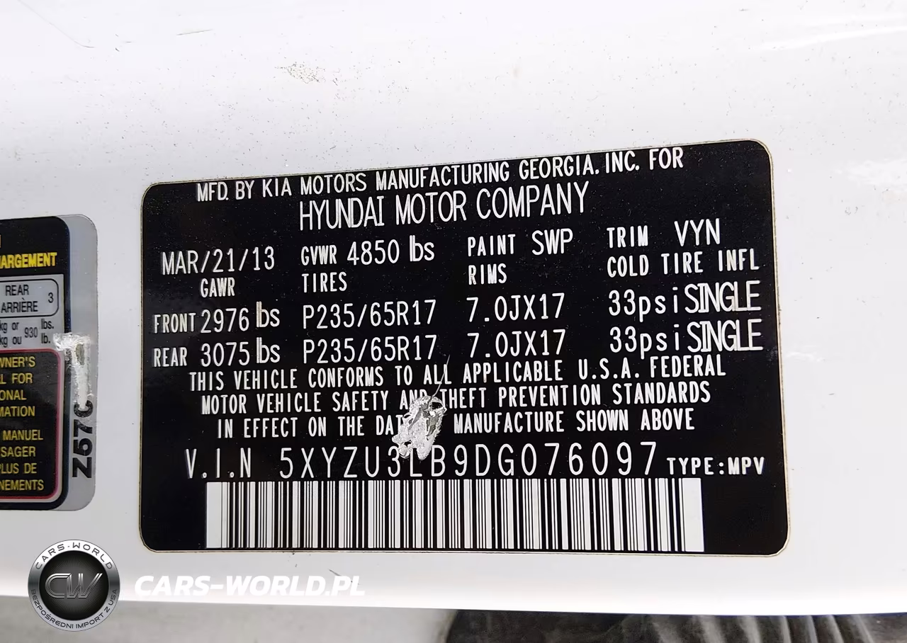 2013 Hyundai Santa Fe Sport VIN:5XYZU3LB9DG076097 - 9