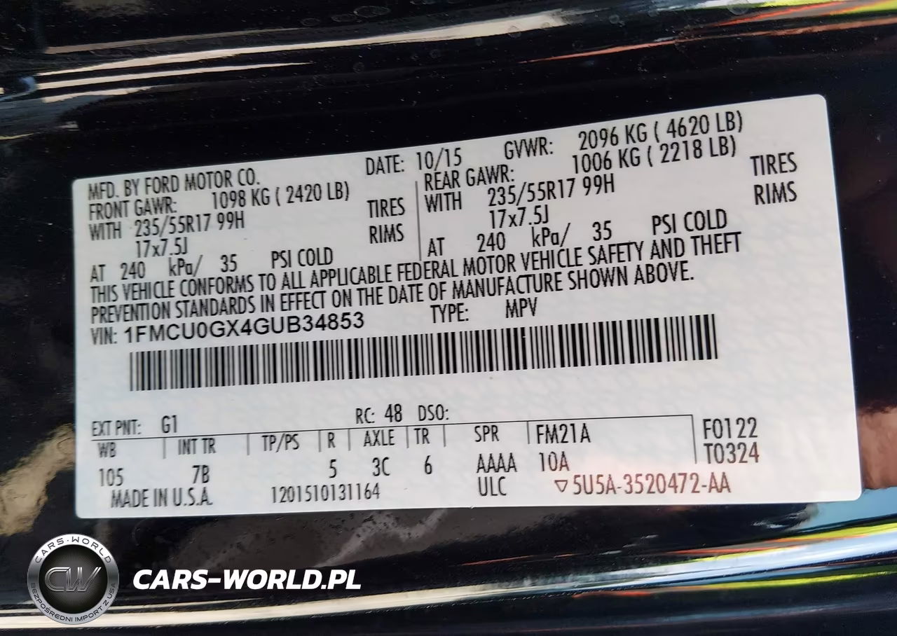 2016 Ford Escape Se VIN:1FMCU0GX4GUB34853 - 9