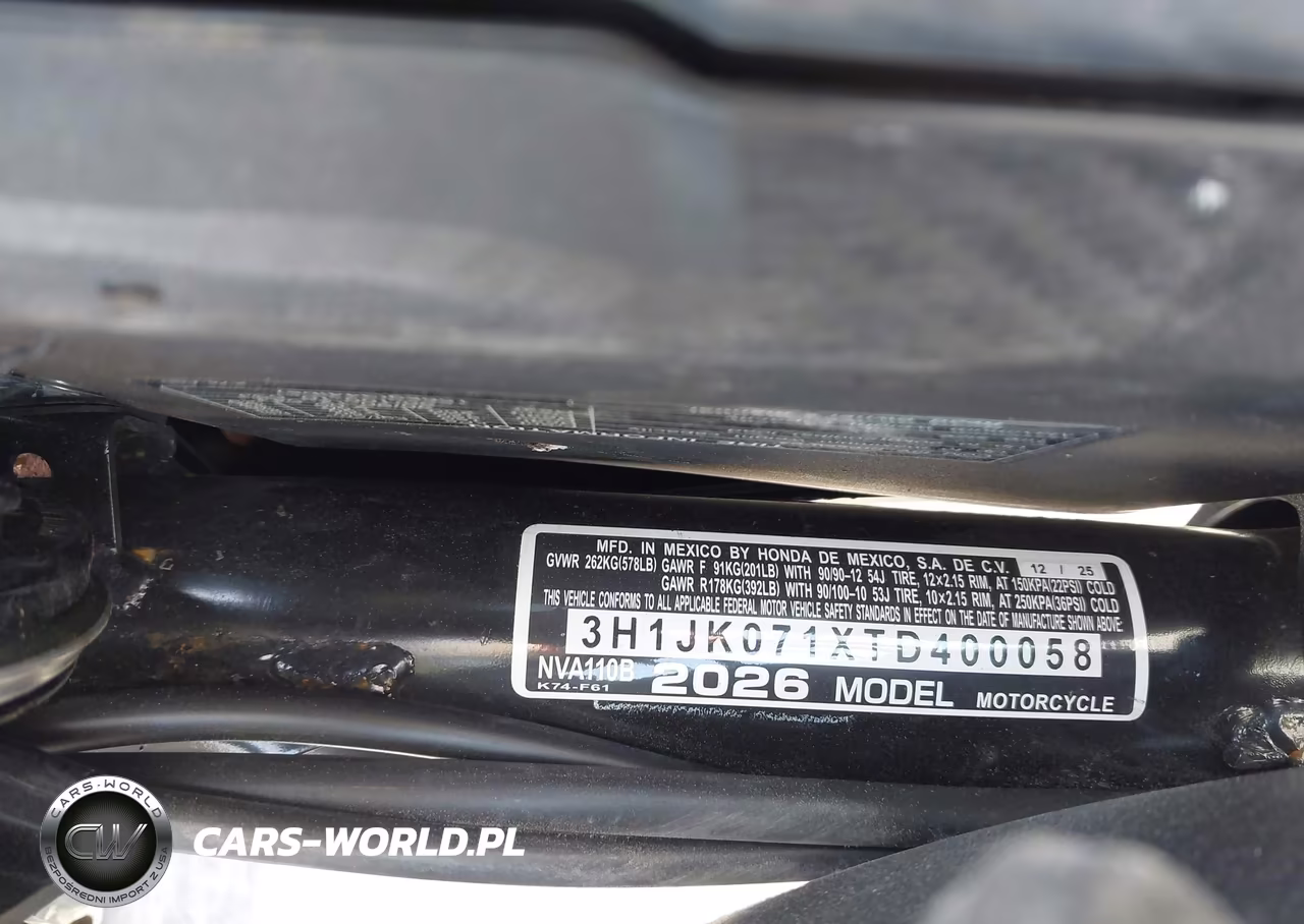 2026 Honda Nva110 B VIN:3H1JK071XTD400058 - 10