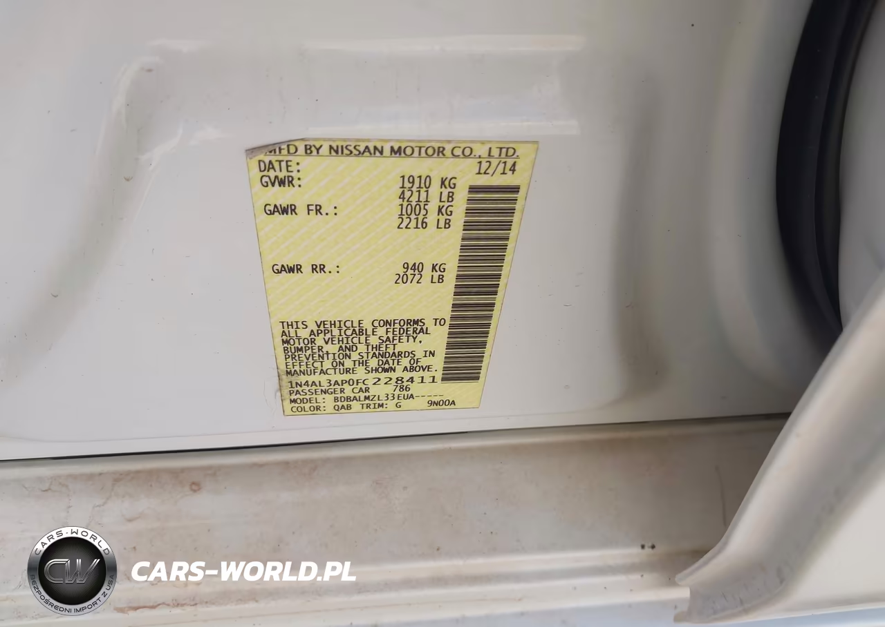 2015 Nissan Altima 2.5-2.5 S-2.5 Sl-2.5 Sv VIN:1N4AL3AP0FC228411 - 9