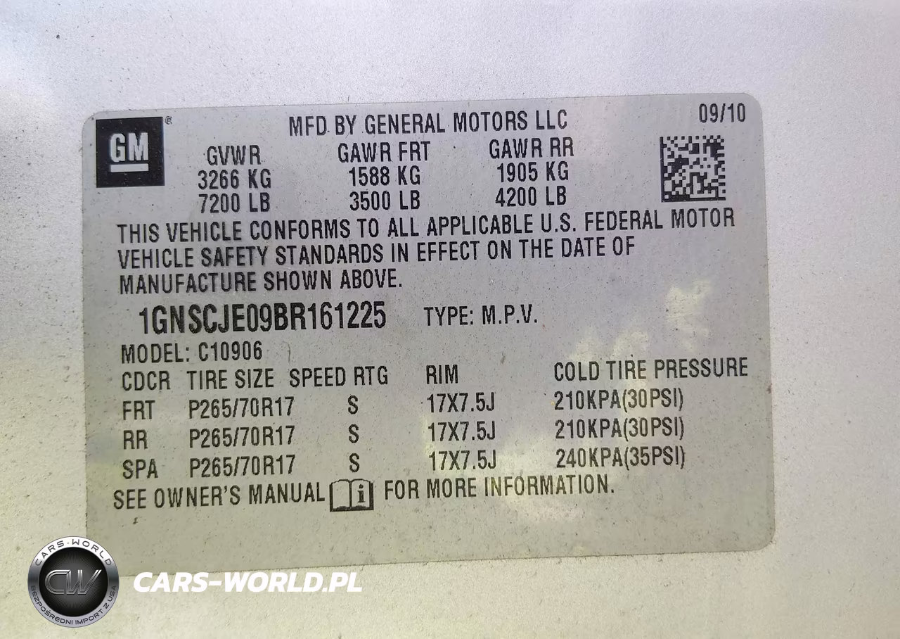 2011 Chevrolet Suburban 1500 Lt1 VIN:1GNSCJE09BR161225 - 9