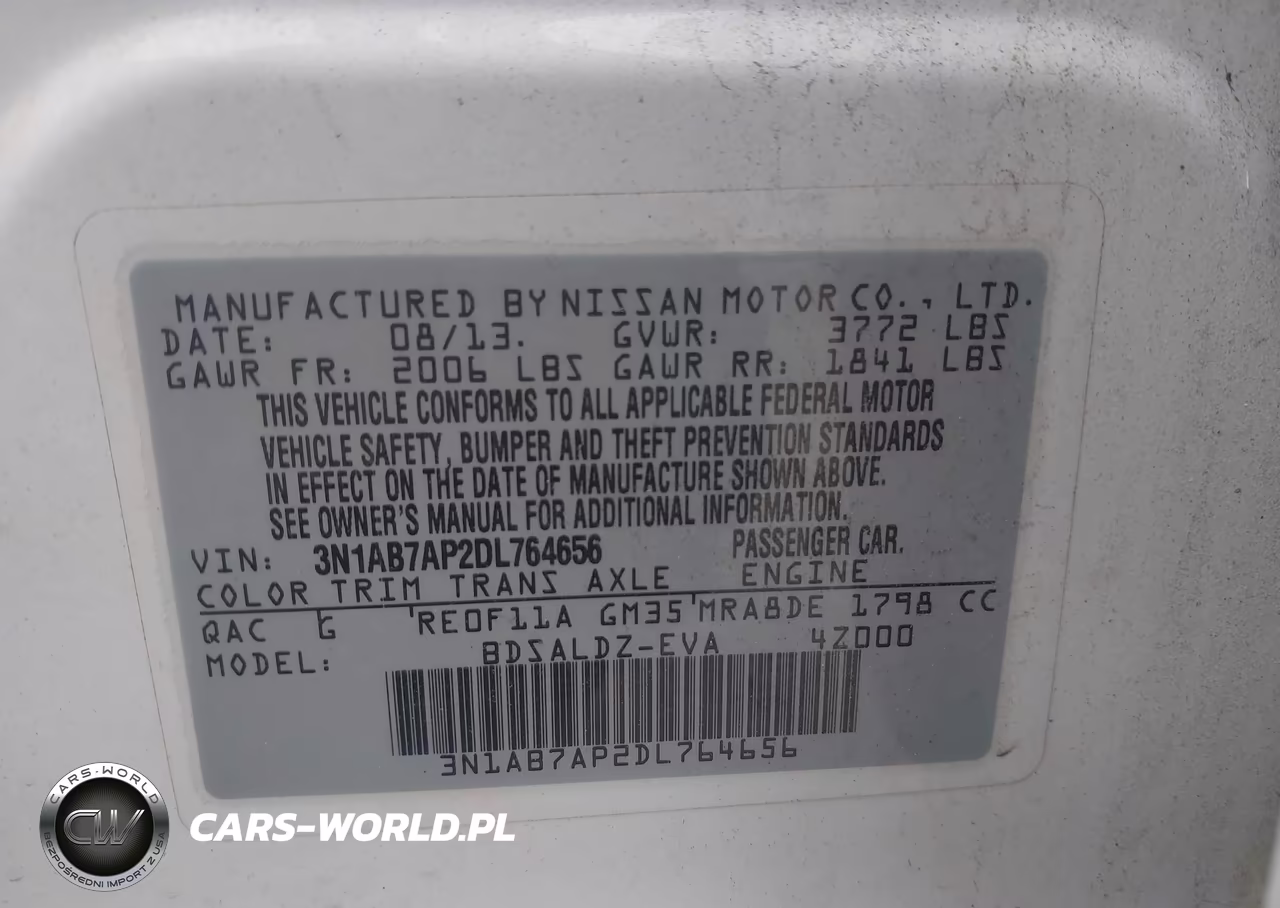 2013 Nissan Sentra Sv VIN:3N1AB7AP2DL764656 - 9