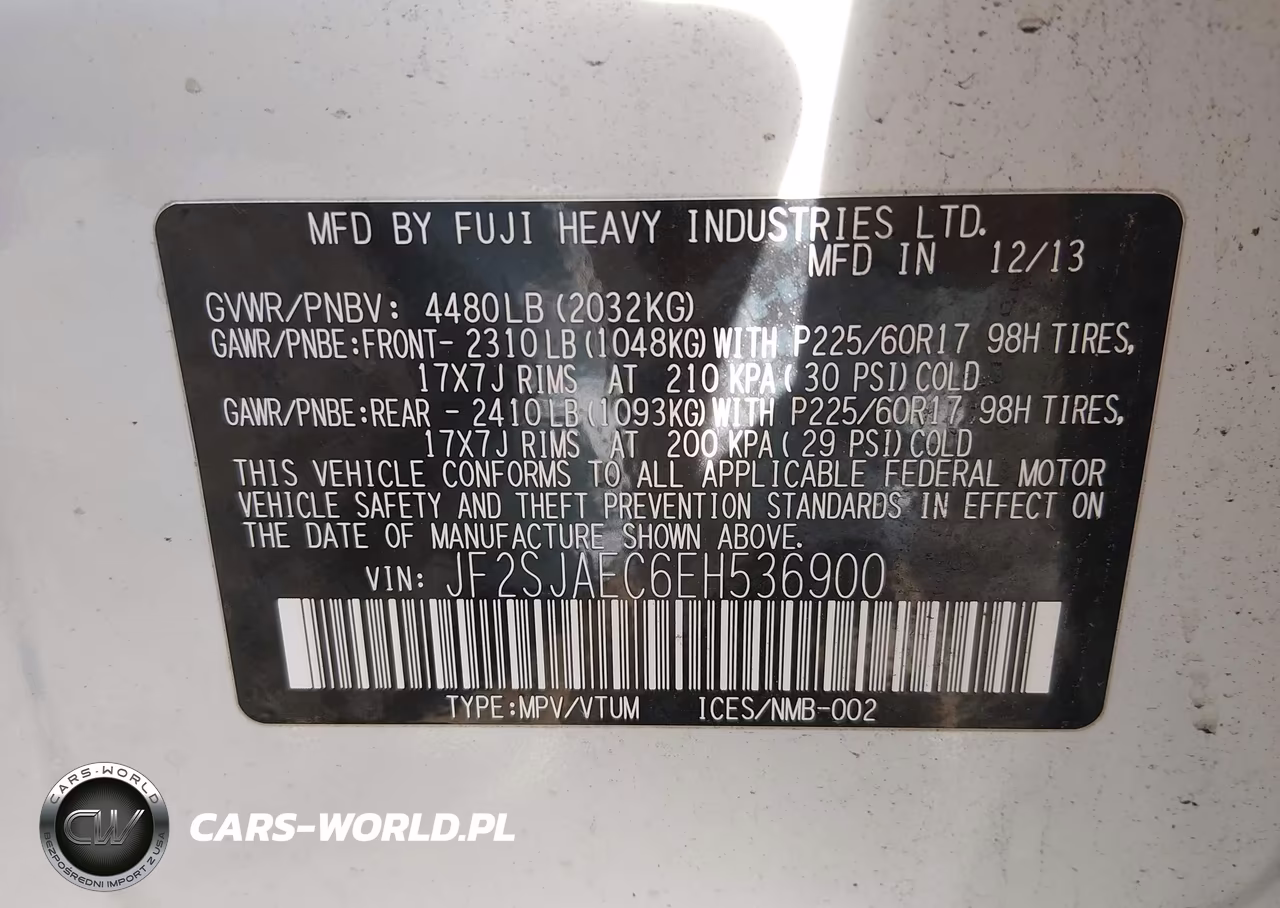 2014 Subaru Forester 2.5I Premium VIN:JF2SJAEC6EH536900 - 9
