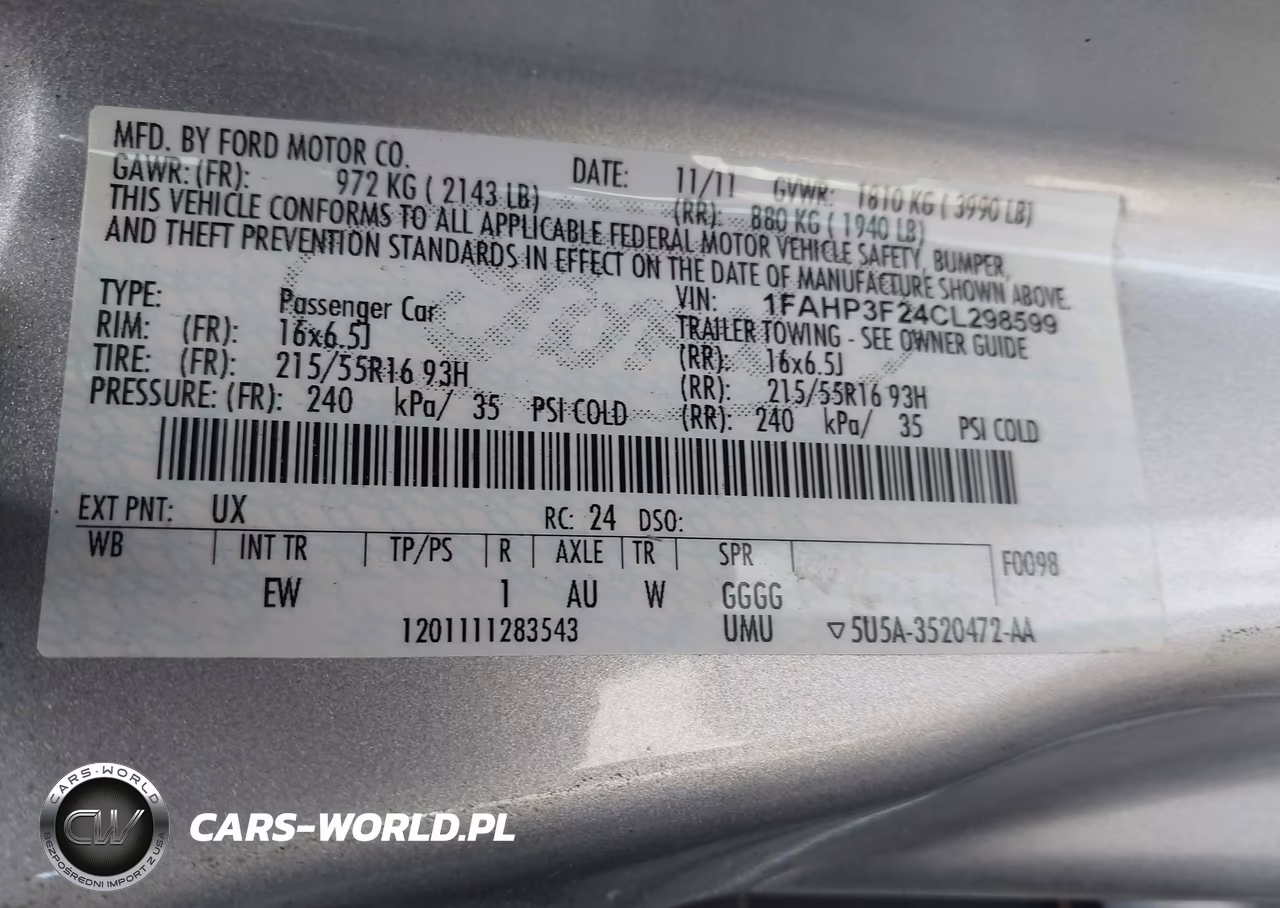 2012 Ford Focus Se VIN:1FAHP3F24CL298599 - 9