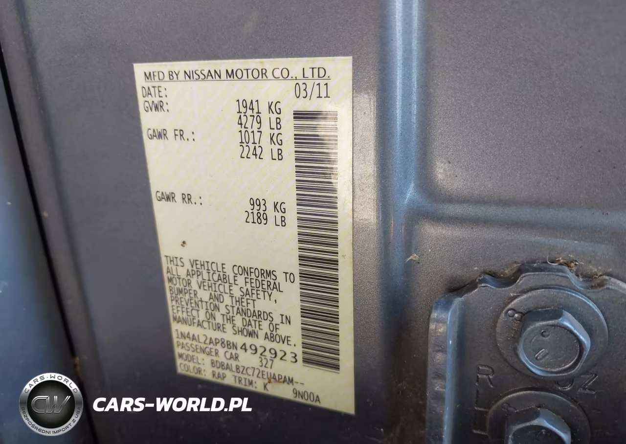 2011 Nissan Altima 2.5 S VIN:1N4AL2AP8BN492923 - 9