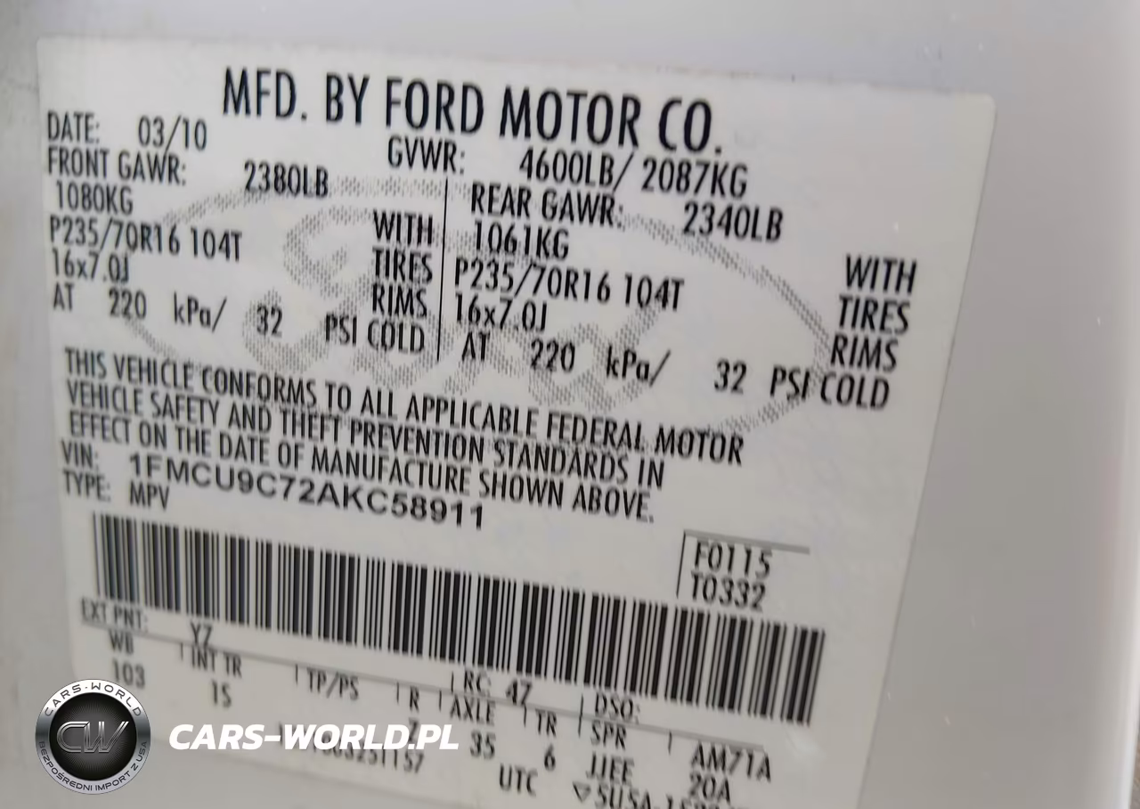 2010 Ford Escape Xls VIN:1FMCU9C72AKC58911 - 9