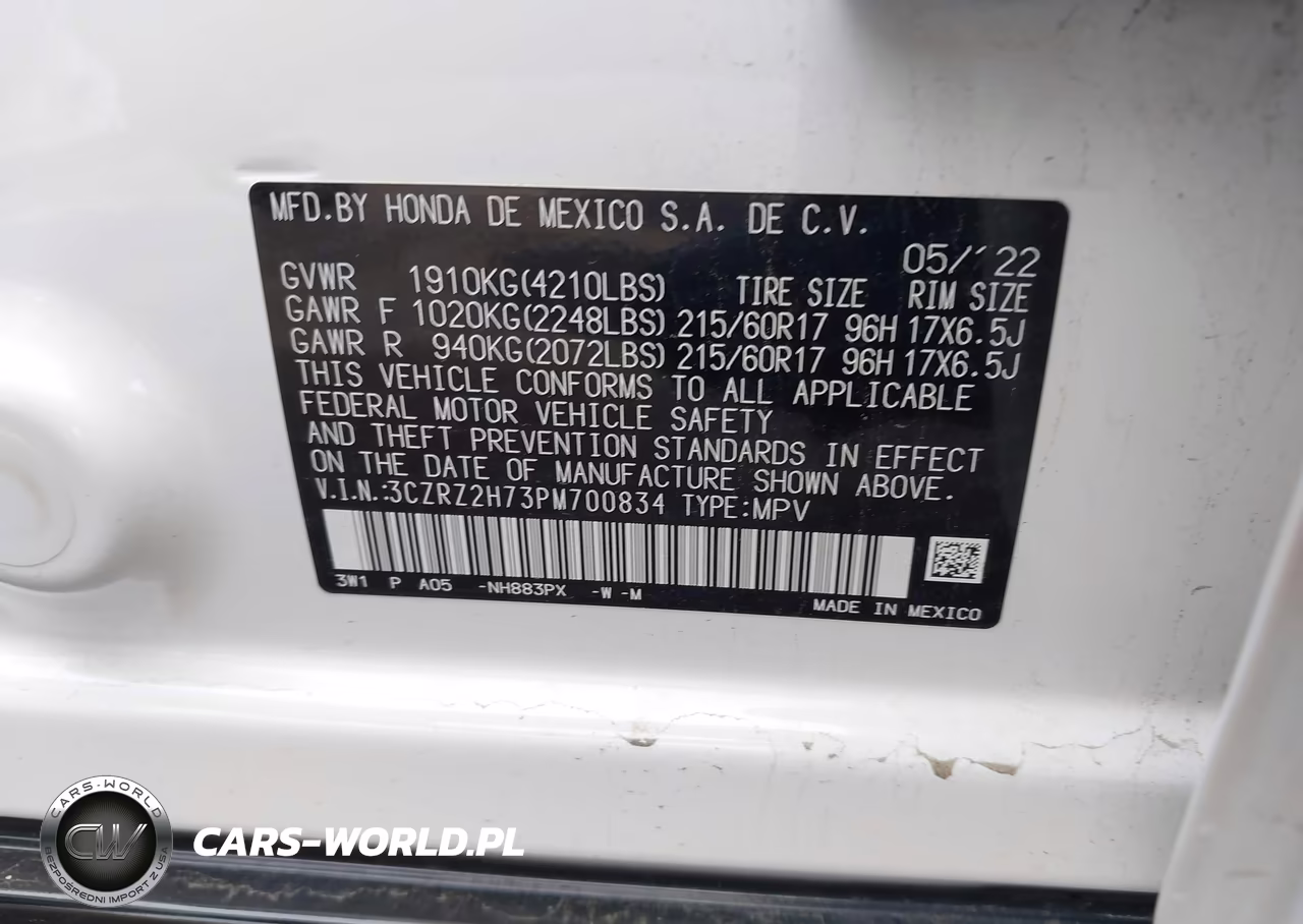 2023 Honda Hr-V Awd Ex-L VIN:3CZRZ2H73PM700834 - 9