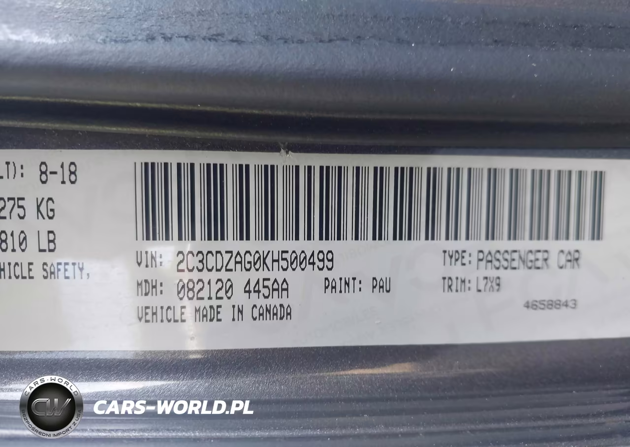 2019 Dodge Challenger Sxt VIN:2C3CDZAG0KH500499 - 9