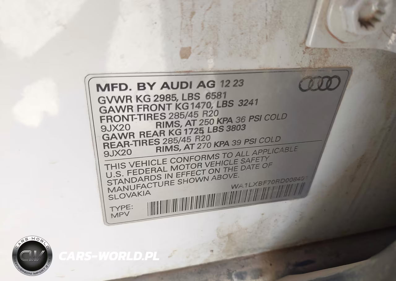 2024 Audi Q7 Premium Plus 55 Tfsi Quattro Tiptronic VIN:WA1LXBF70RD008401 - 9