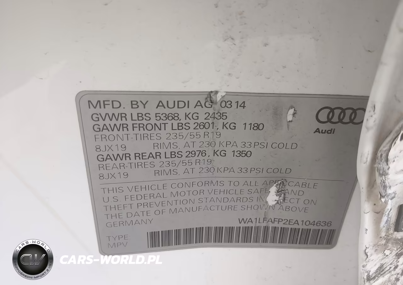 2014 Audi Q5 2.0T Premium VIN:WA1LFAFP2EA104636 - 9