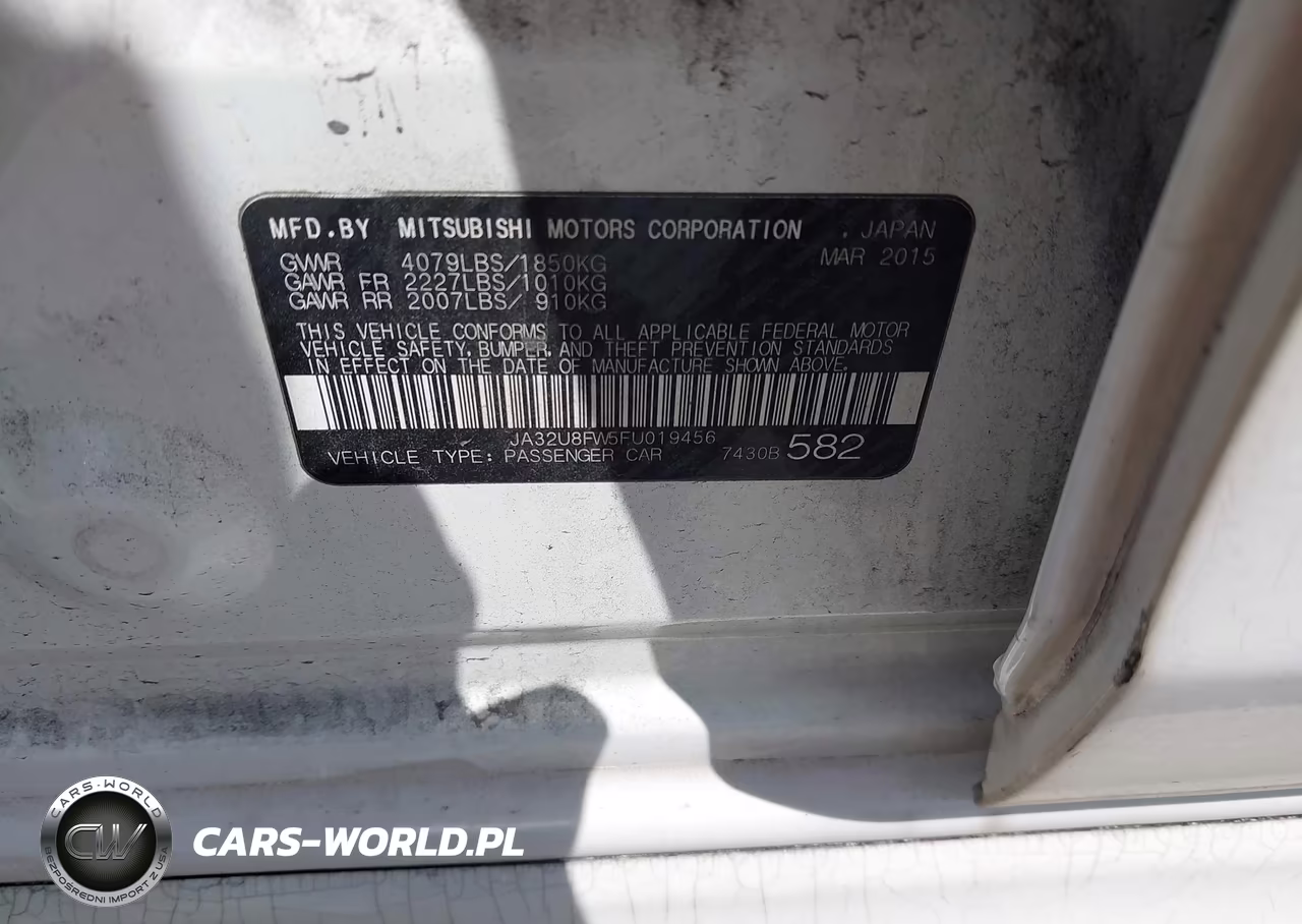 2015 Mitsubishi Lancer Gt VIN:JA32U8FW5FU019456 - 9