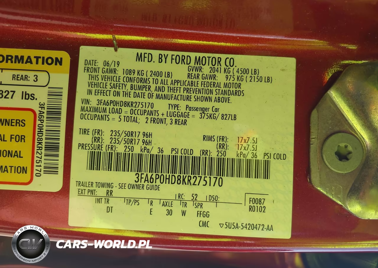 2019 Ford Fusion Se VIN:3FA6P0HD8KR275170 - 9