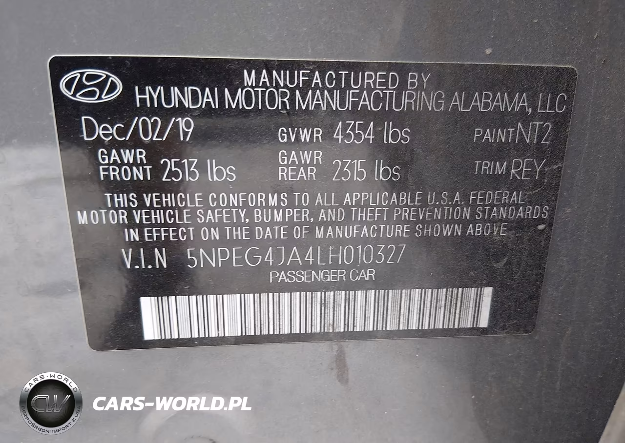 2020 Hyundai Sonata Se VIN:5NPEG4JA4LH010327 - 9